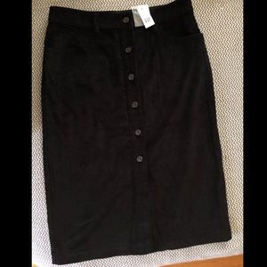 Gap corduroy button down black skirt NWT